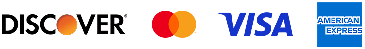 credit cards accepted: Discover, Mastercard, Visa, American Express